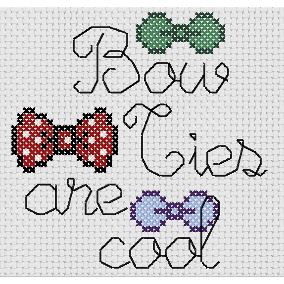 Cross Stitch - Bow Ties Are Cool