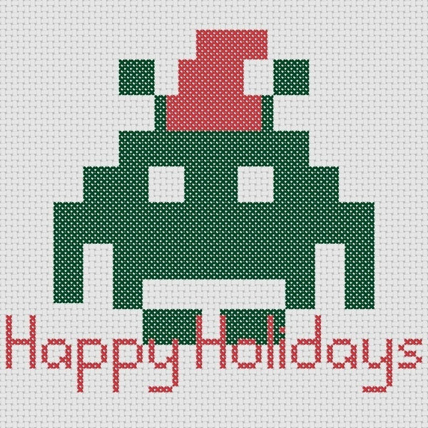 Cross Stitch - Christmas Invaders