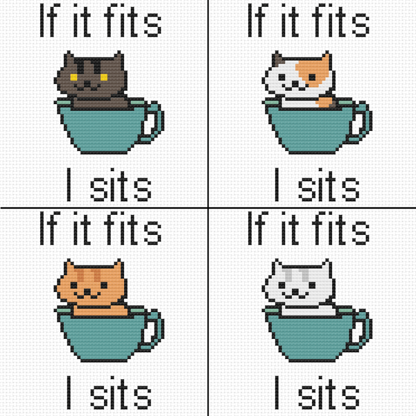 Cross Stitch - If It Fits, I Sits