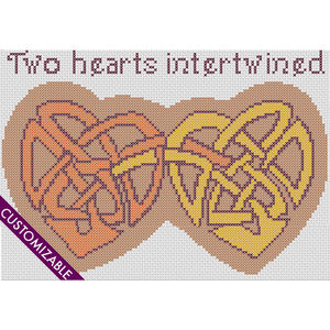 Cross Stitch - Two Hearts Intertwined