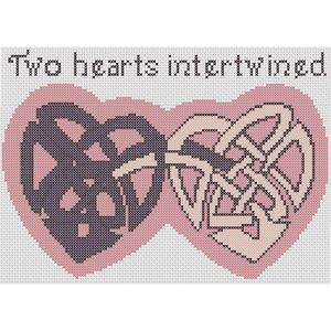 Cross Stitch - Two Hearts Intertwined