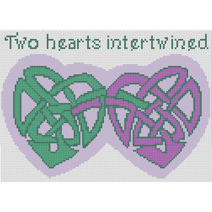 Cross Stitch - Two Hearts Intertwined